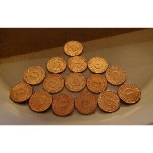 15 Pieces US Treasury "UNCIRCULATED" Marker Denver “D” Mint Copper Cent-Size LOT